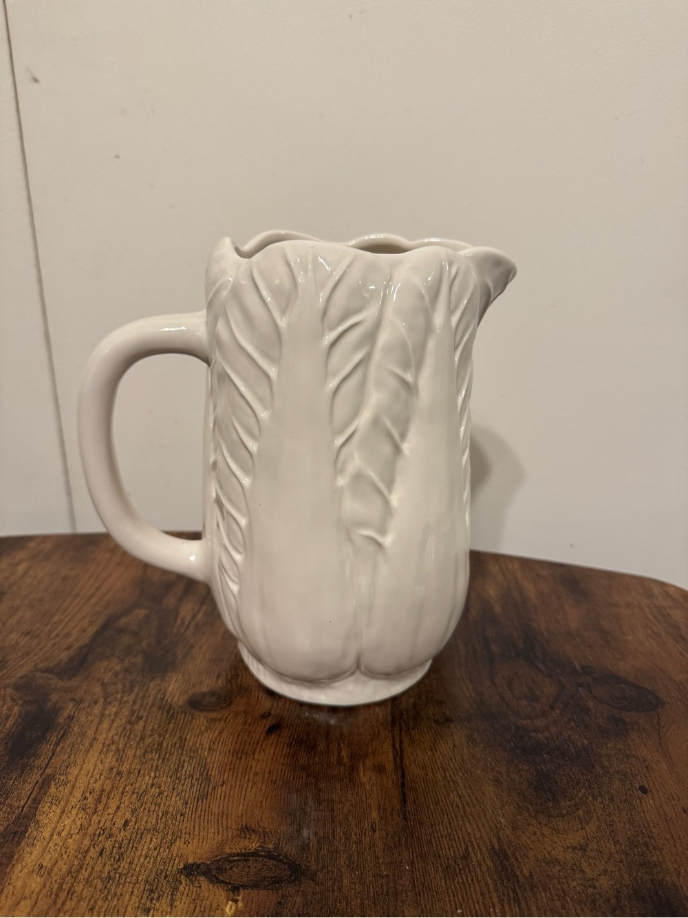 Threshold Cabbage white ceramic pitcher - Picture 2 of 5